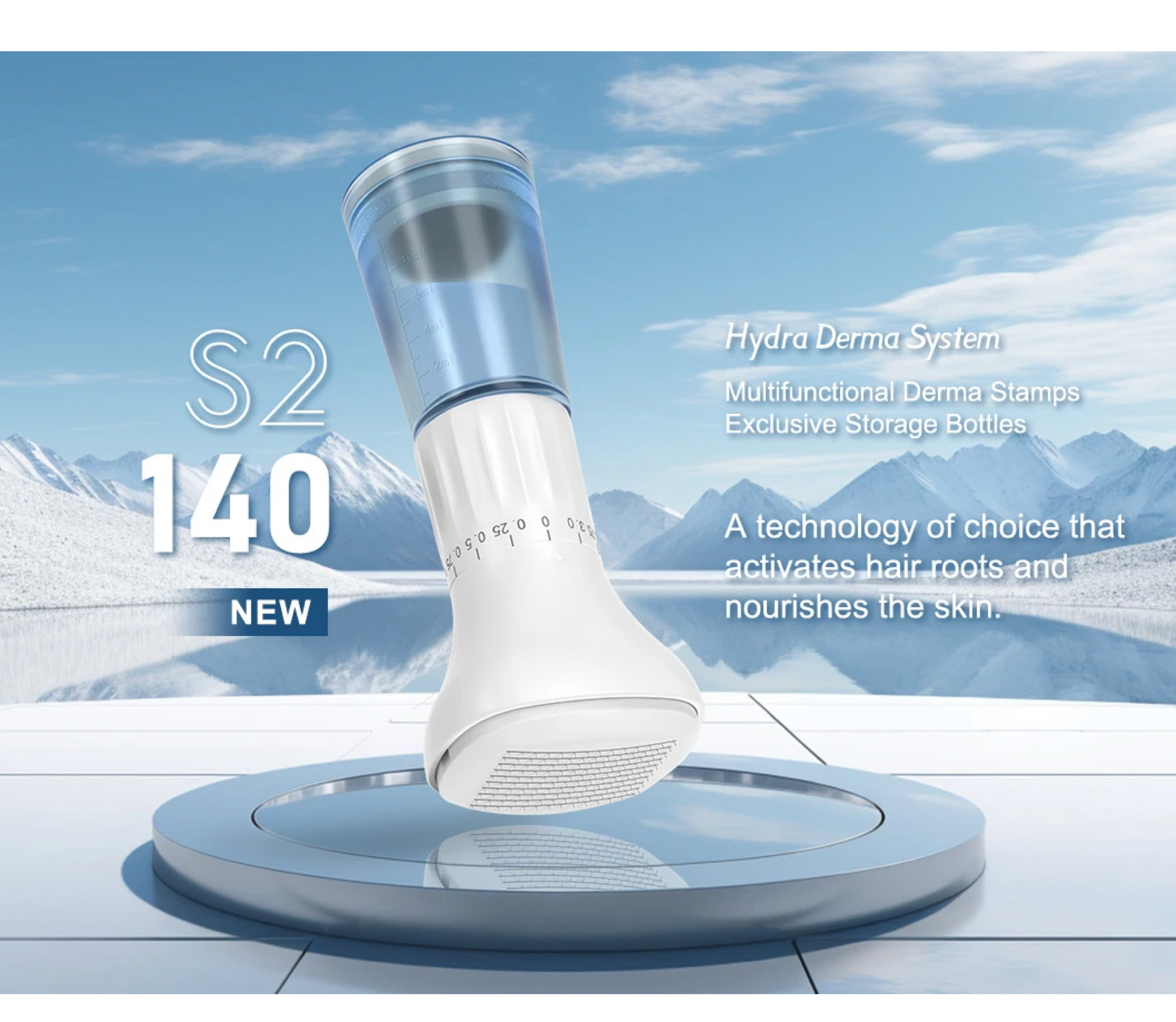 Microneedling Derma Stamp 140 Adjustable Titanium Needles With Liquid Storage