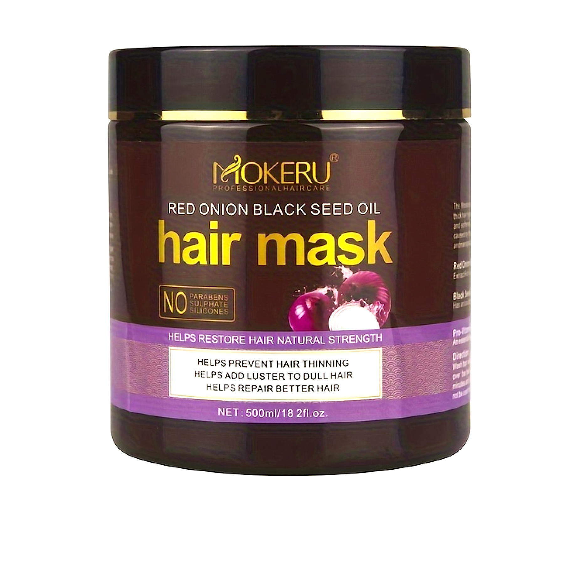 Mokeru Red Onion Black Seed Oil Hair Mask 500ml