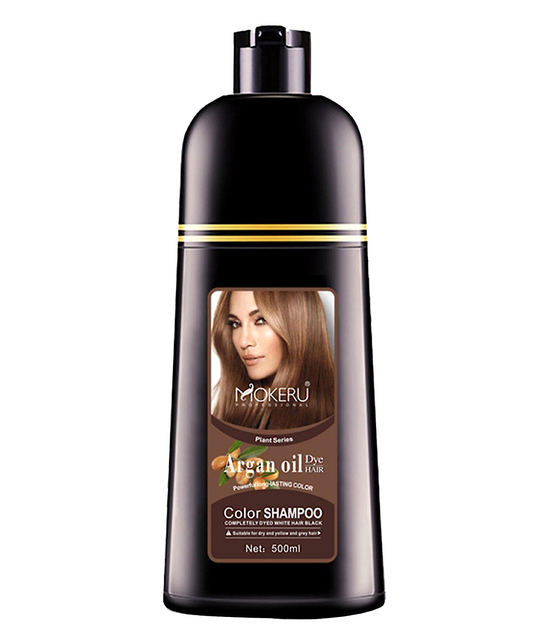 Mokeru Argan Oil Color Dye Grey Coverage Shampoo 500ml