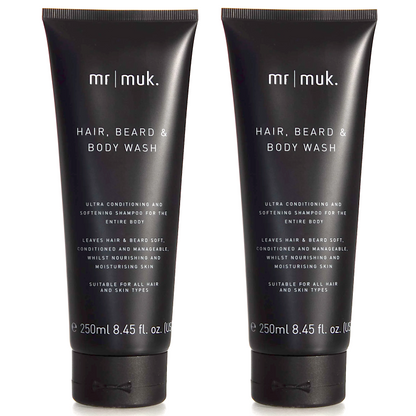 Mr Muk Hair Beard and Body Wash Shampoo 250ml (2pc)
