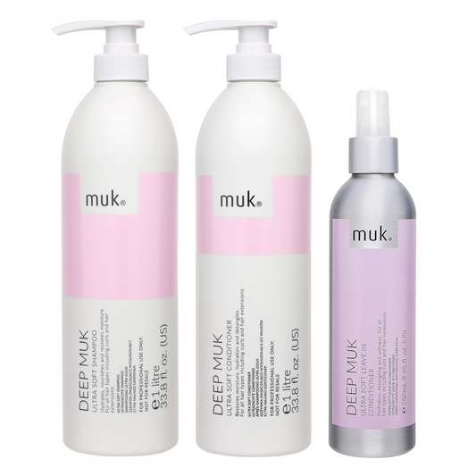 Muk Deep Ultra Soft Shampoo and Conditioner 1000ml + Leave In 250ml (3pc)