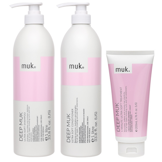 Muk Deep Ultra Soft Shampoo and Conditioner 1000ml + Treatment 200ml (3pc)