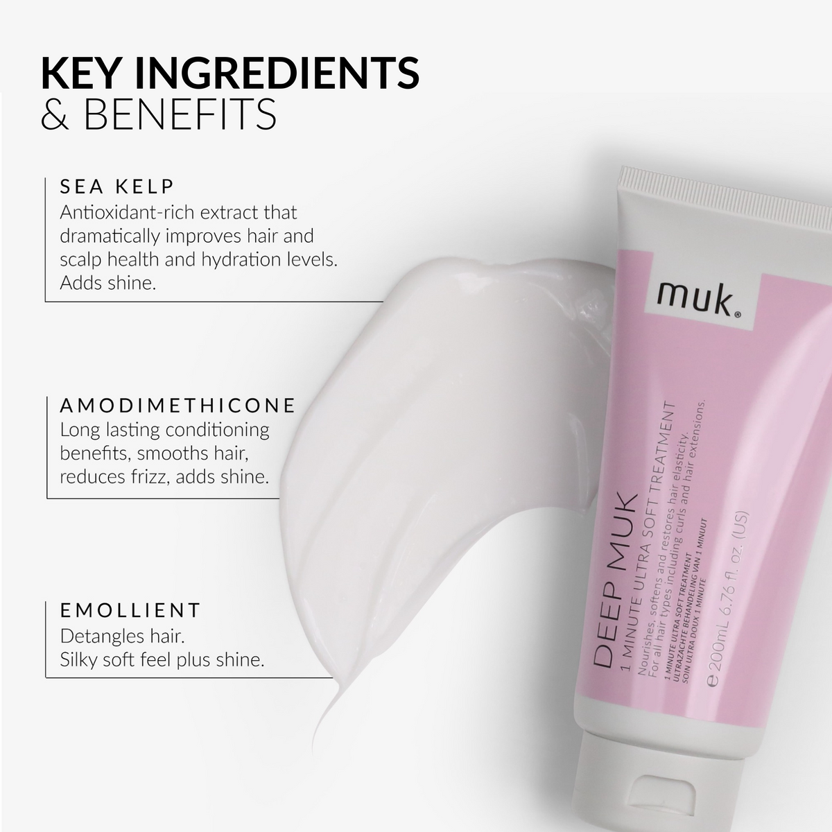 Muk Deep Ultra Soft Shampoo and Conditioner 1000ml + Treatment 200ml (3pc)