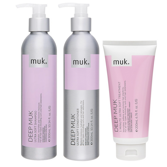 Muk Deep Ultra Soft Shampoo and Conditioner 300ml + Treatment (3pc) 