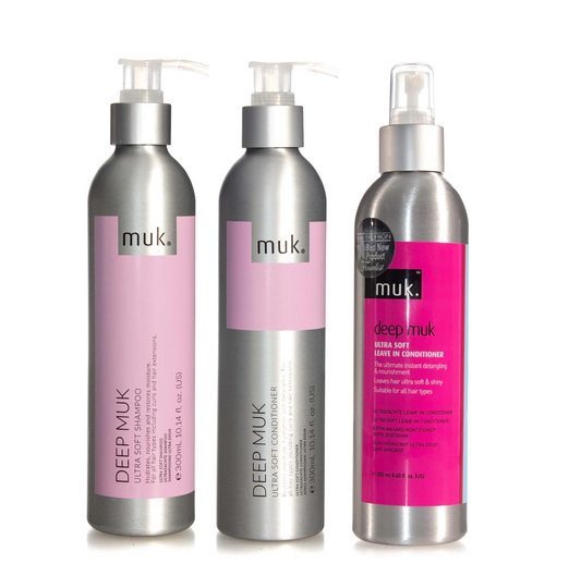 Muk Deep Ultra Soft Shampoo and Conditioner 300ml + Leave In Conditioner 200ml