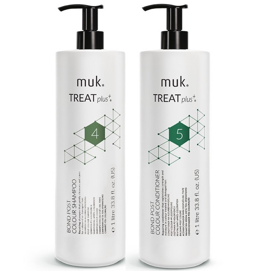 Muk Treat+ Bond Post Colour Shampoo and Conditioner 1000ml