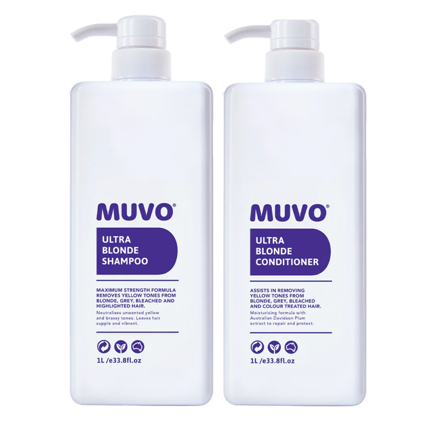 Muvo Ultra Blonde Shampoo and Conditioner 1000ml