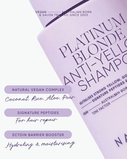 Nak Platinum Blonde Anti Yellow Shampoo 1000ml (2pc)