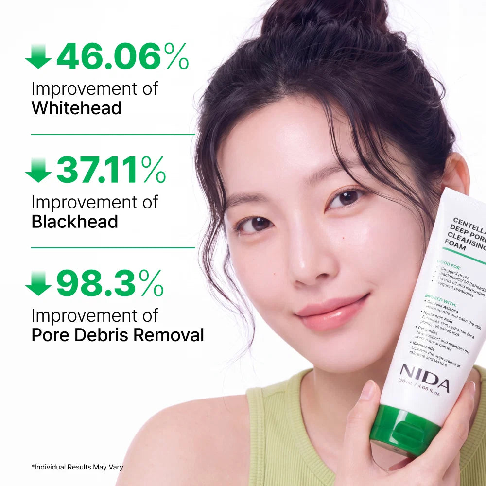 NIDA Centella Deep Pore Cleansing Foam with Hyaluronic Acid 120ml