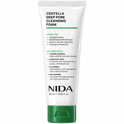NIDA Centella Deep Pore Cleansing Foam with Hyaluronic Acid 120ml