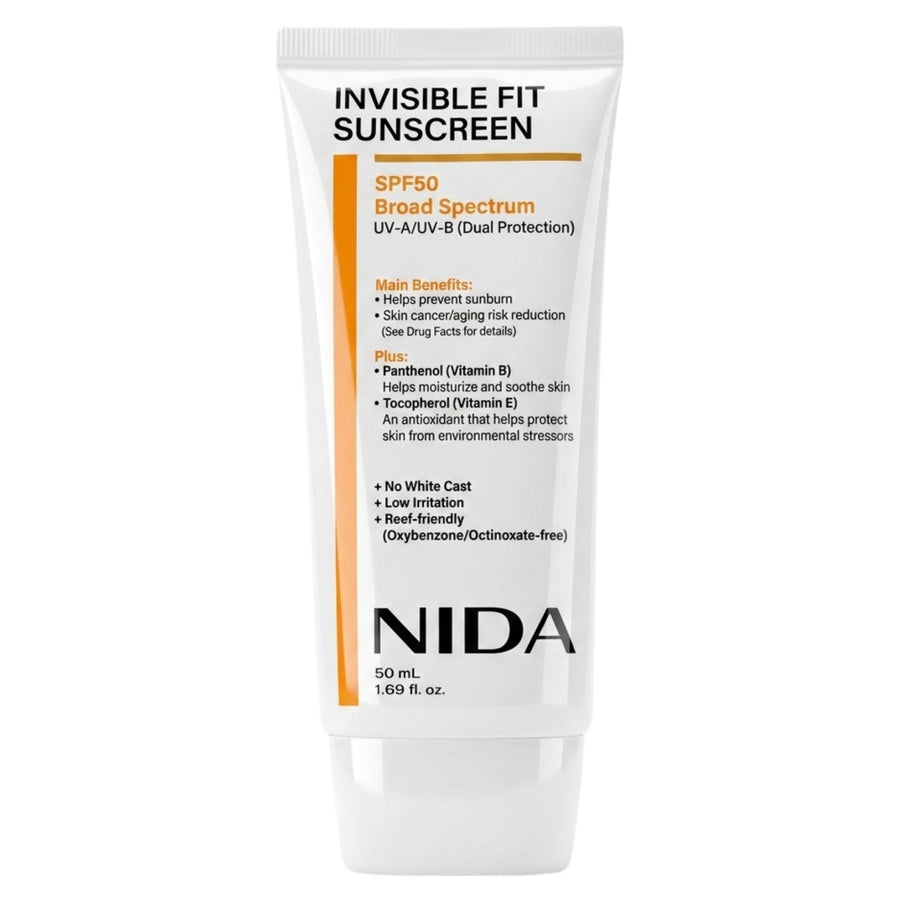 NIDA Invisible Fit SPF 50 Broad Spectrum Sunscreen Korean Beauty 50ml