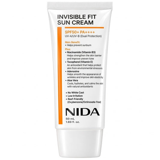 NIDA Invisible Fit SPF 50 Broad Spectrum Sunscreen Korean Beauty 50ml