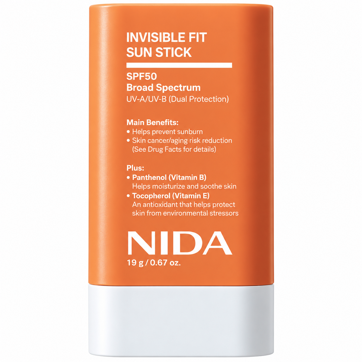 NIDA Invisible Fit Sun Stick SPF 50 Broad Spectrum Sunscreen 19g