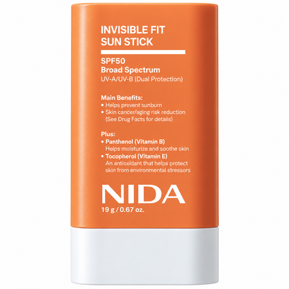 NIDA Invisible Fit Sun Stick SPF 50 Broad Spectrum Sunscreen 19g