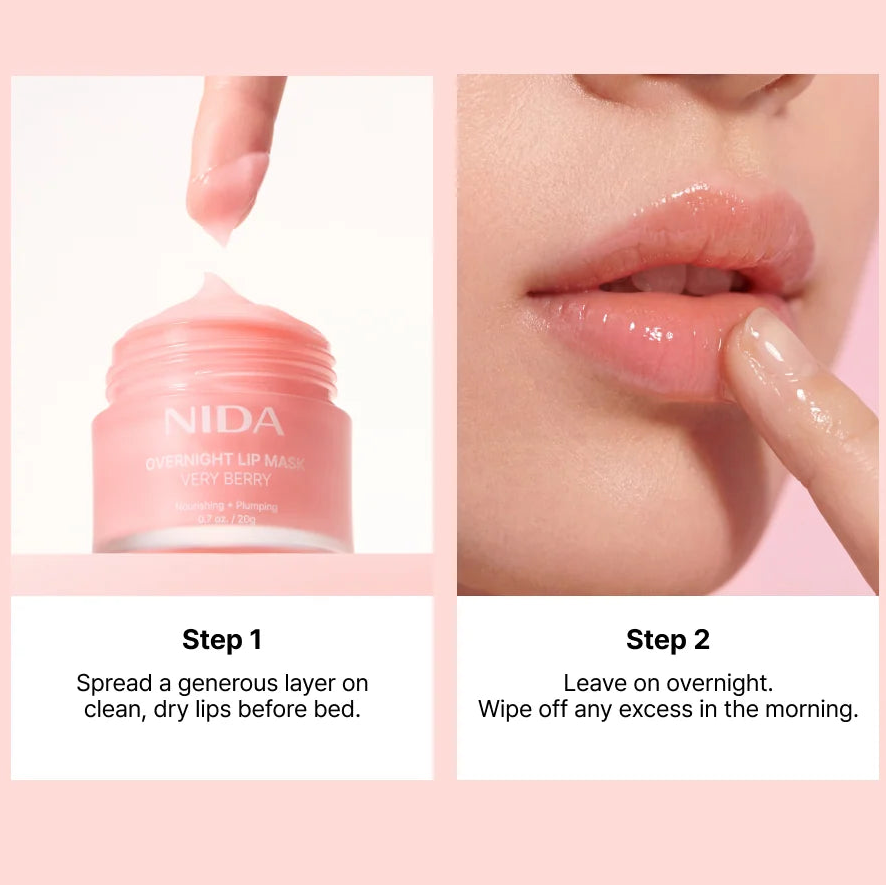 NIDA Overnight Lip Mask Very Berry Nourishing & Plumping 20g