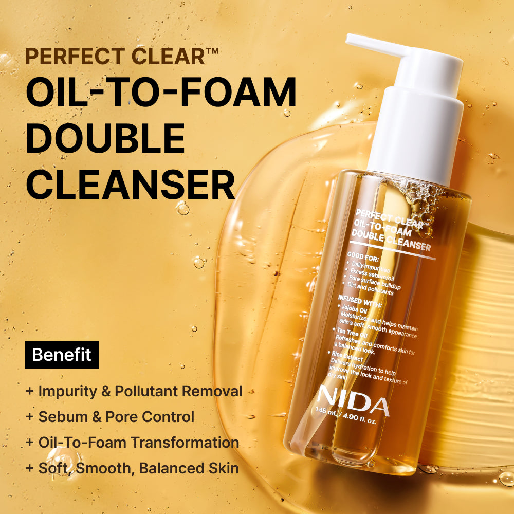 NIDA Perfect Clear Oil to Foam Double Cleanser with Jojoba Oil 145ml