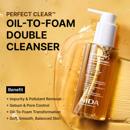 NIDA Perfect Clear Oil to Foam Double Cleanser with Jojoba Oil 145ml