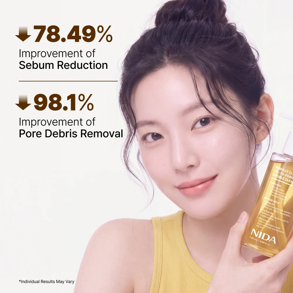 NIDA Perfect Clear Oil to Foam Double Cleanser with Jojoba Oil 145ml