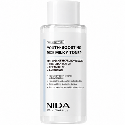 NIDA Youth Boosting Rice Milky Toner with Hyaluronic Acid & Ceramide 150ml