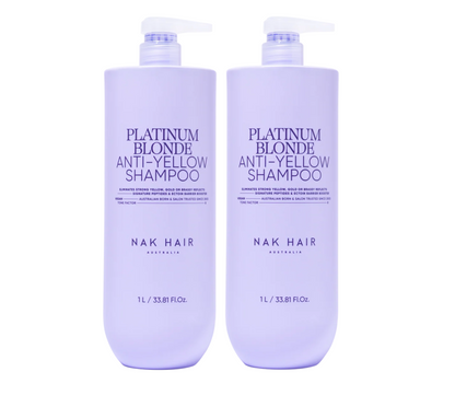 Nak Platinum Blonde Anti Yellow Shampoo 1000ml (2pc)