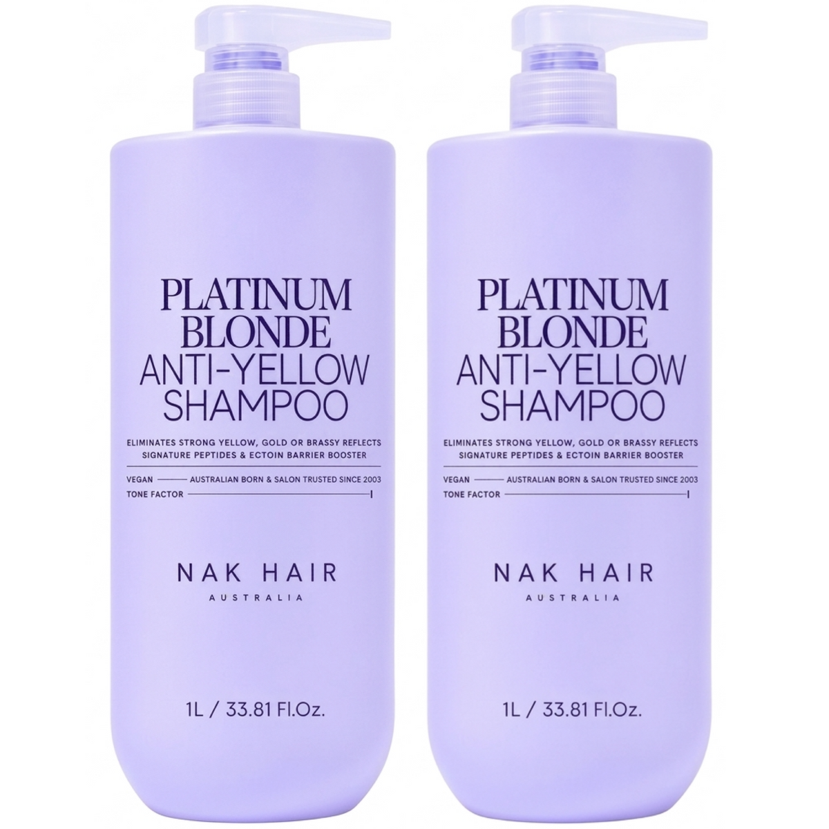 Nak Platinum Blonde Anti Yellow Shampoo 1000ml (2pc)