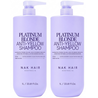 Nak Platinum Blonde Anti Yellow Shampoo 1000ml (2pc)