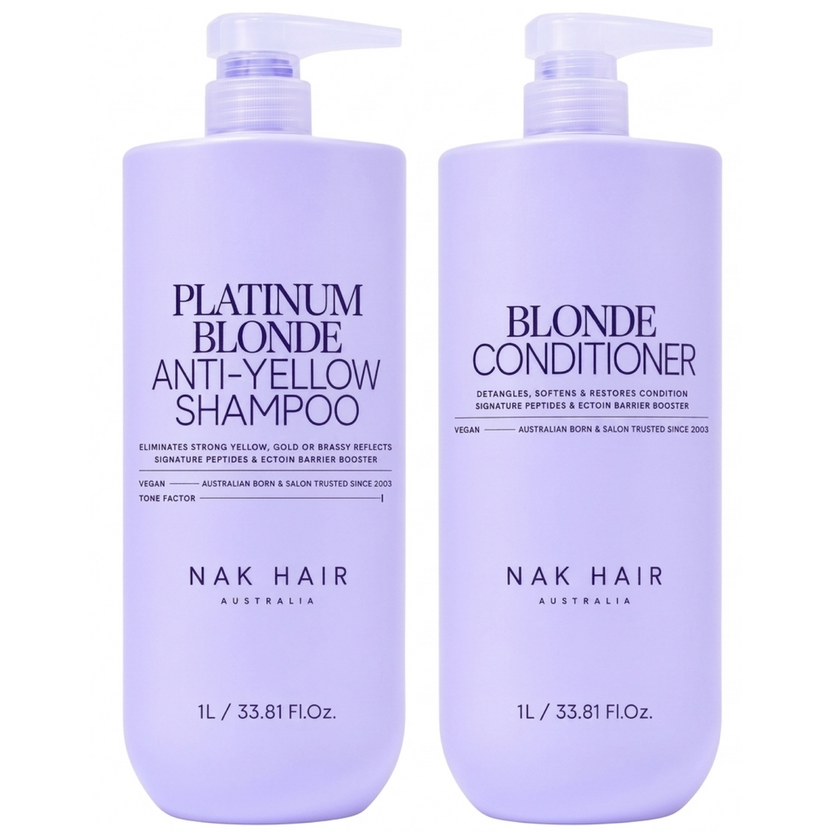 Nak Platinum Blonde Anti Yellow Shampoo and Blonde Conditioner 1000ml