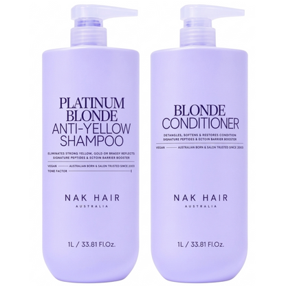 Nak Platinum Blonde Anti Yellow Shampoo and Blonde Conditioner 1000ml