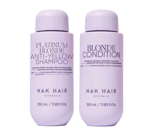 Nak Platinum Blonde Anti Yellow Shampoo and Blonde Conditioner 375ml