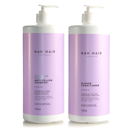 Nak Platinum Blonde Anti Yellow Shampoo and Blonde Conditioner 1000ml