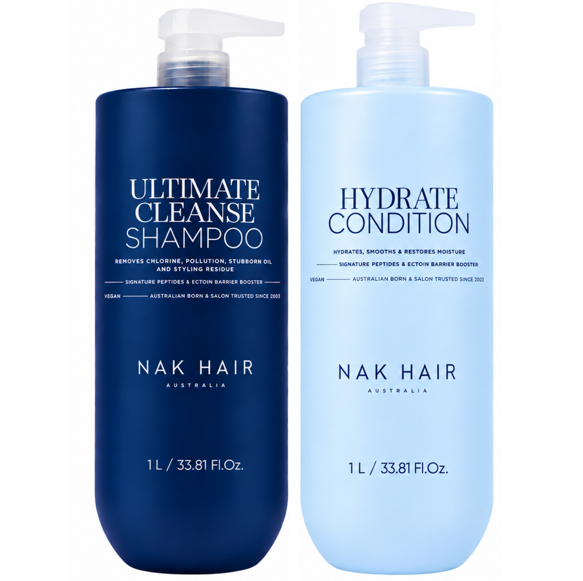 Nak Ultimate Cleanse Shampoo and Hydrate Conditioner 1000ml