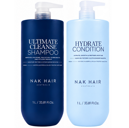 Nak Ultimate Cleanse Shampoo and Hydrate Conditioner 1000ml