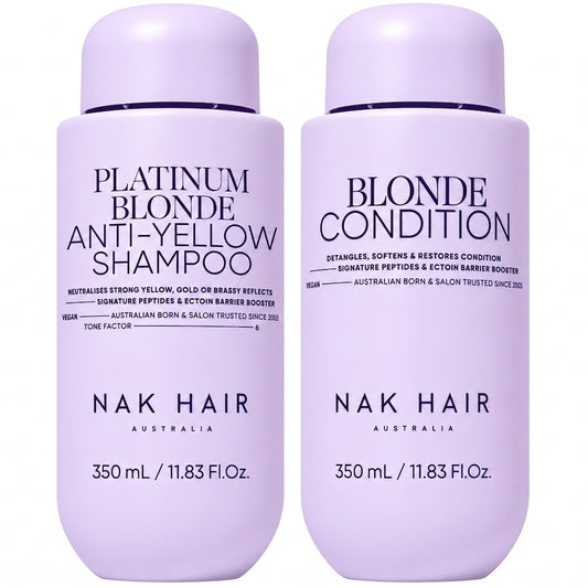 Nak Platinum Blonde Anti Yellow Shampoo and Blonde Conditioner 350ml