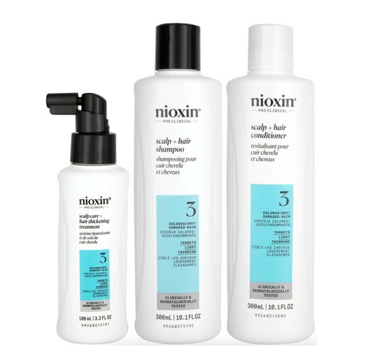 Nioxin Scalp & Hair System 3 Colored Dry Shampoo & Conditioner 300ml + Treatment (3pc)