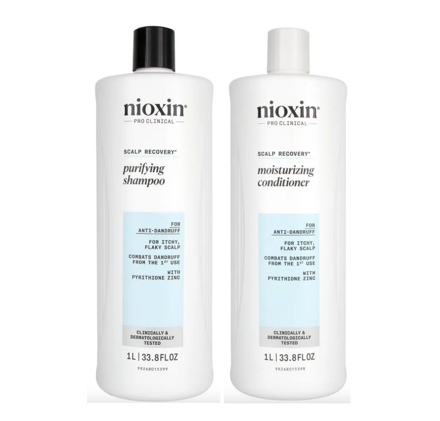 Nioxin Scalp Recovery Purifying Anti Dandruff Shampoo & Moisturizing Conditioner 1L