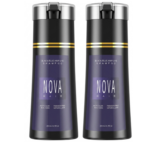 Nova Hair BLACK BLUE Hair Dye Shampoo 200ml (2pc)