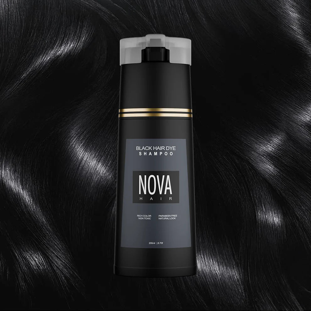 Nova Hair Black Hair Dye Shampoo 200ml (2pc)