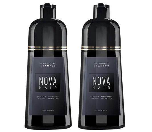 Nova Hair Black Hair Dye Shampoo 500ml (2pc)