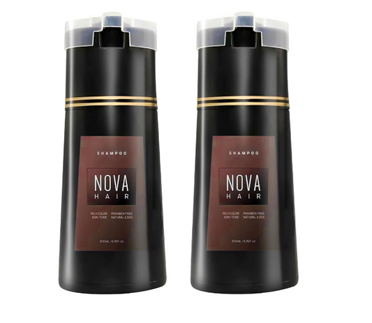 Nova Hair Dark Brown Hair Dye Shampoo 200ml (2pc)