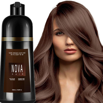 Nova Hair Dark Brown Hair Dye Shampoo 500ml
