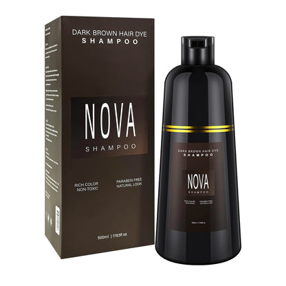 Nova Hair Dark Brown Hair Dye Shampoo 500ml