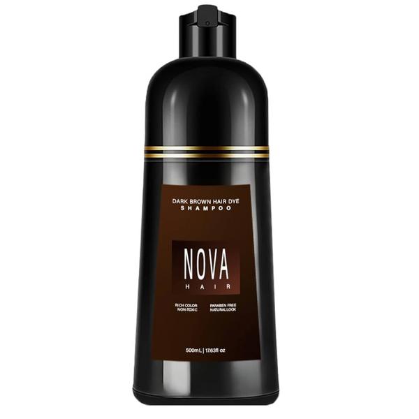 Nova Hair Dark Brown Hair Dye Shampoo 500ml