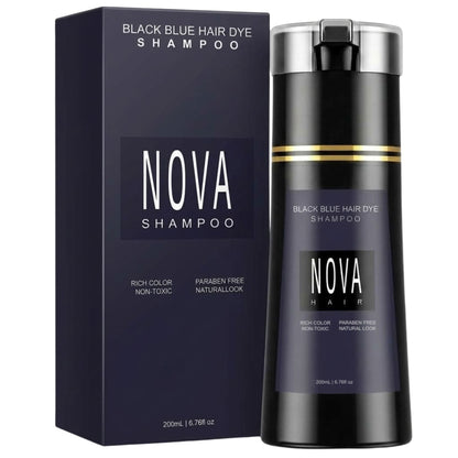 Nova Hair Instant Black Blue Hair Dye Shampoo 200ml