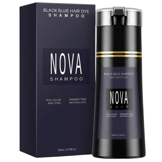 Nova Hair Instant Black Blue Hair Dye Shampoo 200ml