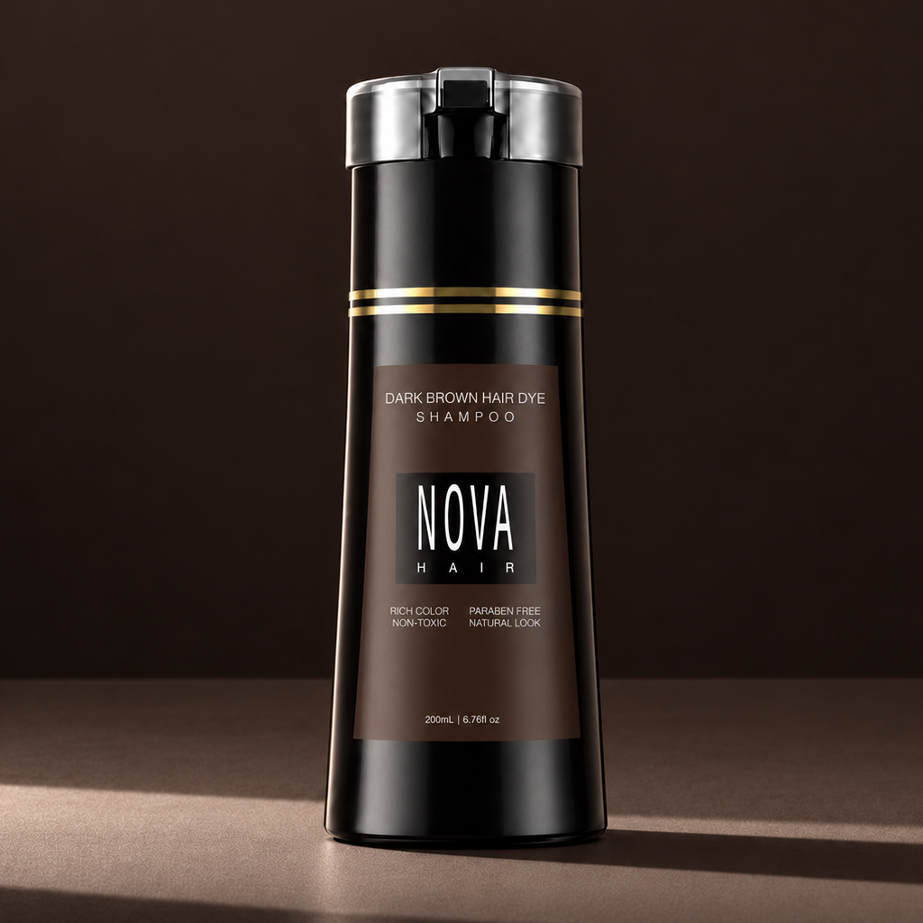Nova Hair Instant Dark Brown Dye Shampoo 200ml