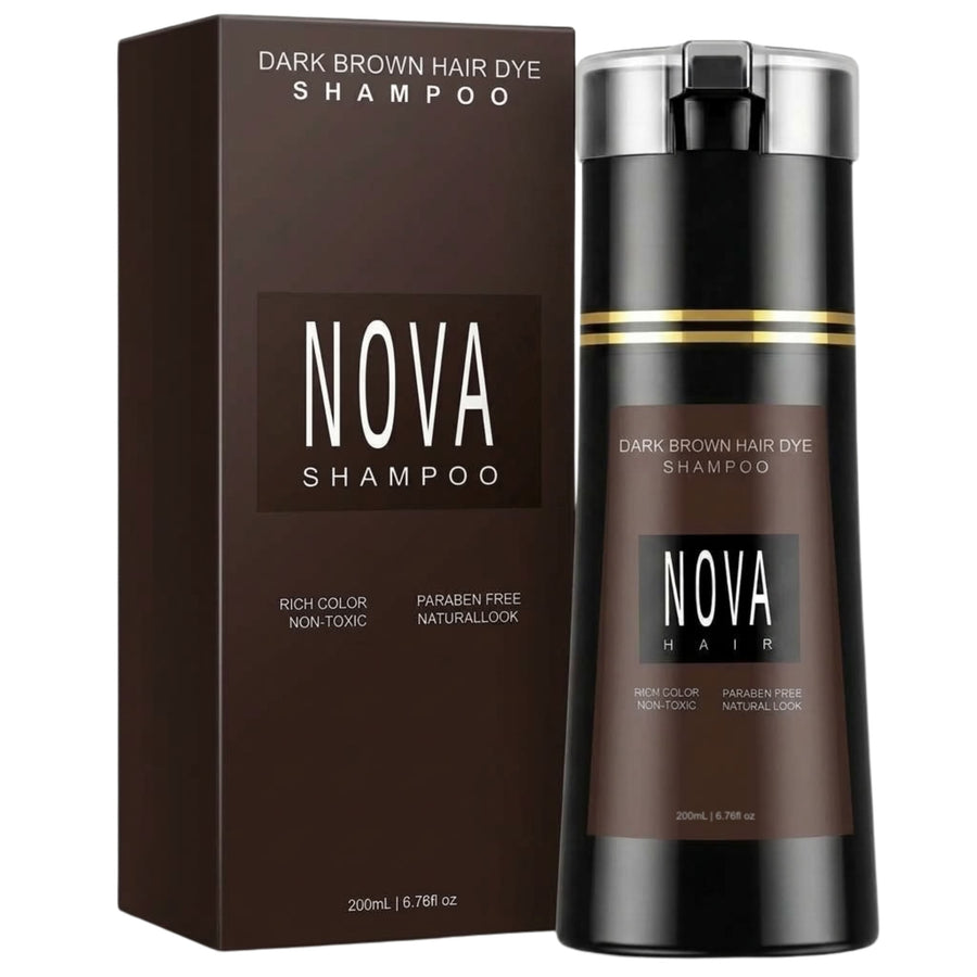 Nova Hair Instant Dark Brown Dye Shampoo 200ml