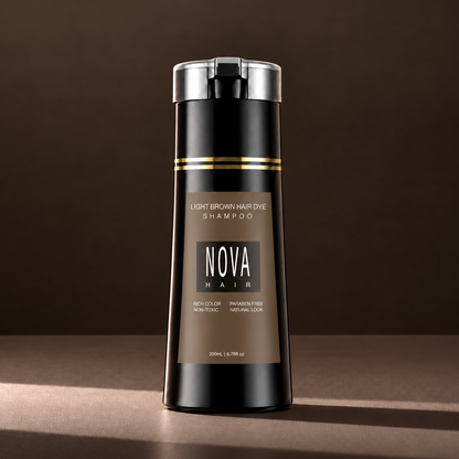 Nova Hair Instant Light Brown Dye Shampoo 200ml