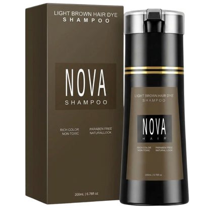 Nova Hair Instant Light Brown Dye Shampoo 200ml