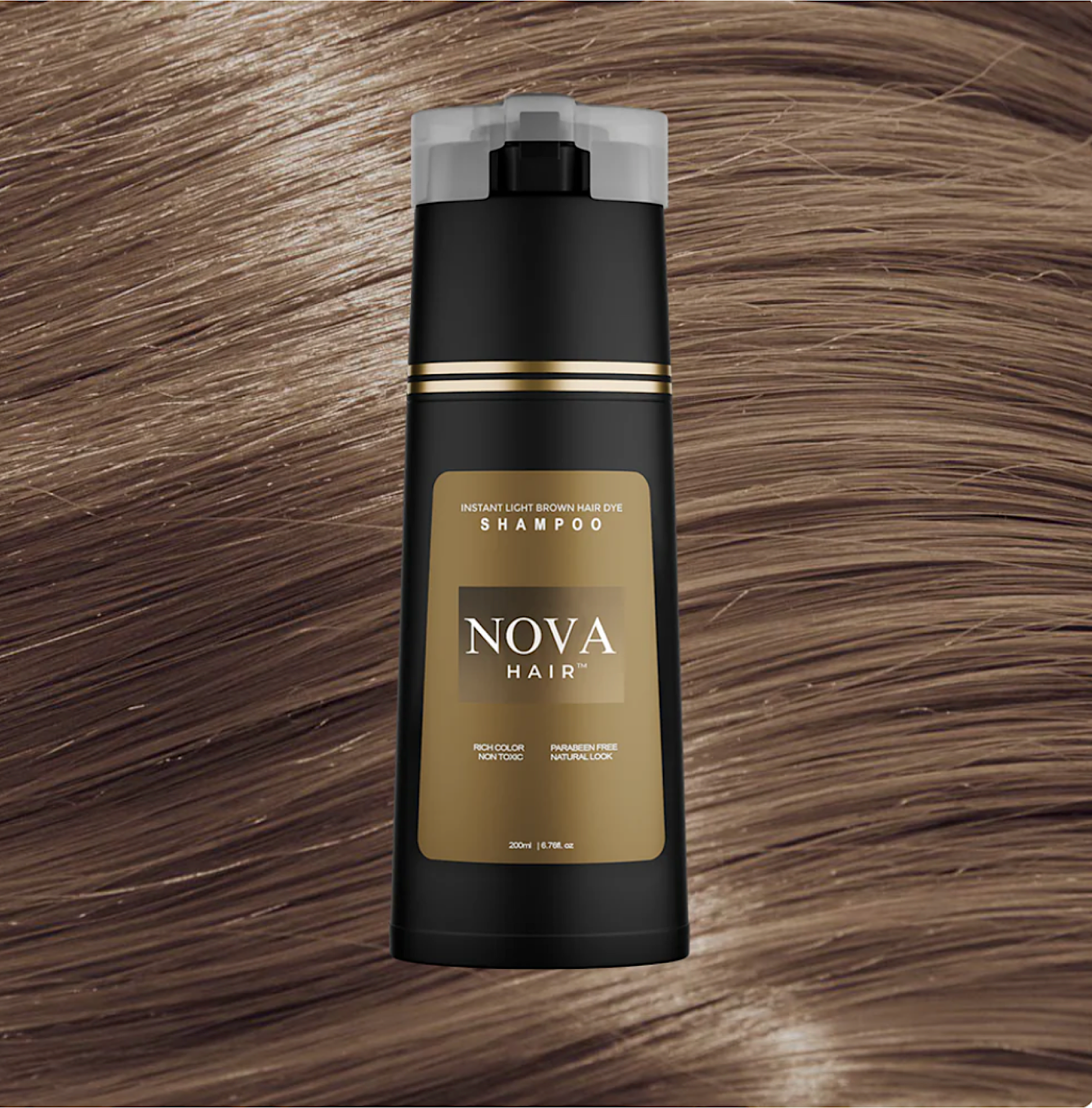 Nova Hair Light Brown Hair Dye Shampoo 200ml