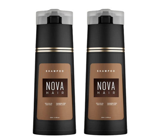 Nova Hair Light Brown Hair Dye Shampoo 200ml (2pc)